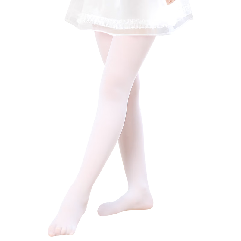 Barbie Children's Stockings, Girls' Tights, Summer Thin White Base Socks, Ultra-Thin Leggings, White + White, M