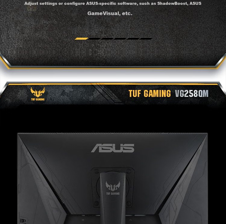 ASUS VG258QM, 24.5-Inch Monitor, Gaming Display, 240Hz Refresh Rate, Overclockable to 280Hz, HDR400, 0.5ms Gray-To Response Time 14