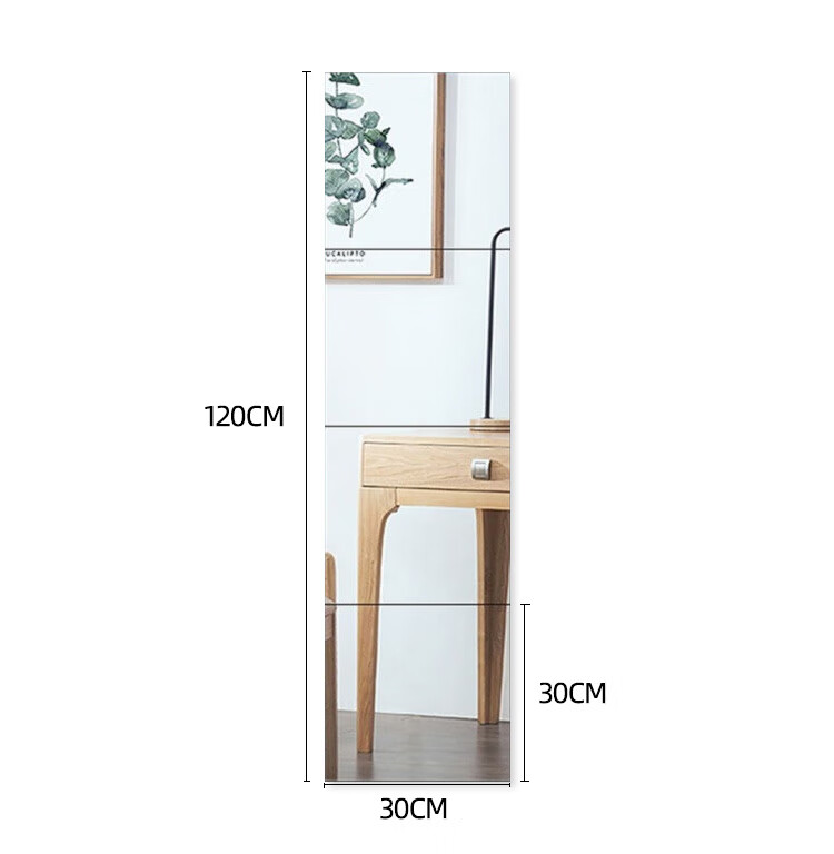 Anerya Full-Length Mirror, Bathroom Mirror, Wall-Mounted Mirror, Bedroom And Living Room Dressing Mirror, Home Use, 30*30 Right-Angle, Four Pieces 13
