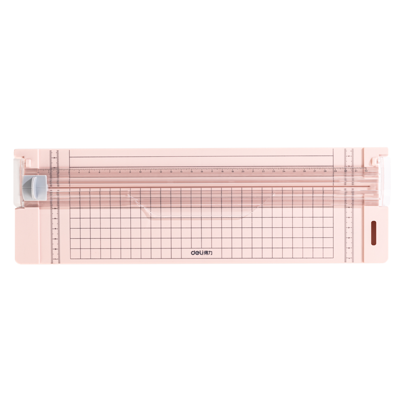 Deli Mini Paper Trimmer, Simple And Compact Paper Cutter, A4 Portable Paper Trimmer, Manual Photo Cutter, Paper Cutting Knife, Utility Knife, Paper Trimming Tool, Paper Cutting Gadget, Light Red