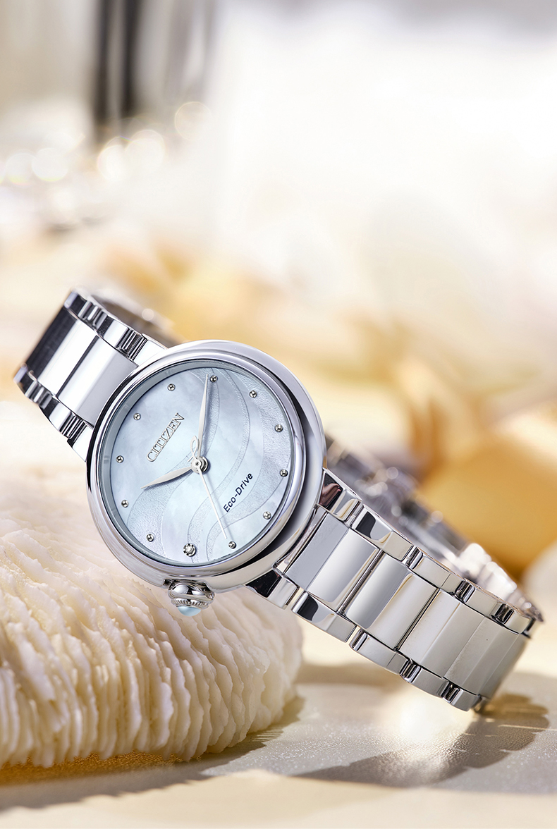 CITIZEN Watch for Women, Japanese And Korean Style, Starry Sky L Eco-Drive, Mother-Of Steel Strap, Fashionable Gift for Girlfriend, EM0912-84Y 9