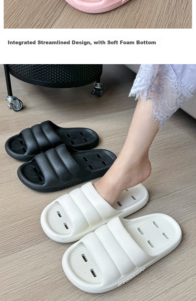 IQGD Slippers for Men And Women, Indoor/outdoor Home Bathroom Clogs, Couple Style, 2402 [Black], Size 36-37 12