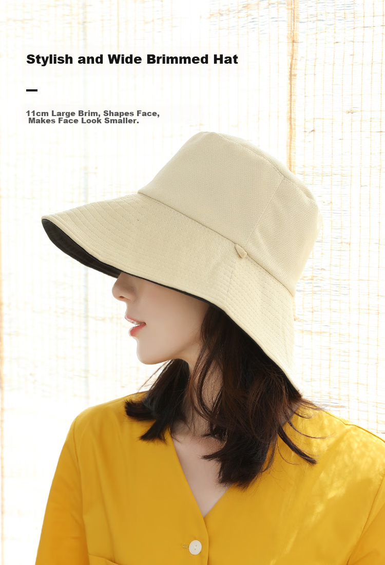 JIUMU Sun Protection Hat for Women, Sun Visor Cap, Fisherman Hat, Summer Outdoor Face-Covering UV-Resistant Hat 6