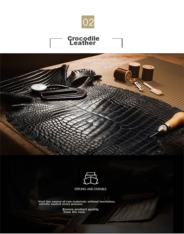 CROCODILE [Double Bone Crocodile Skin] Belt Gift Box, Men's Cowhide Business Inner Wear Automatic Buckle Waistband, Birthday Gift D261 8