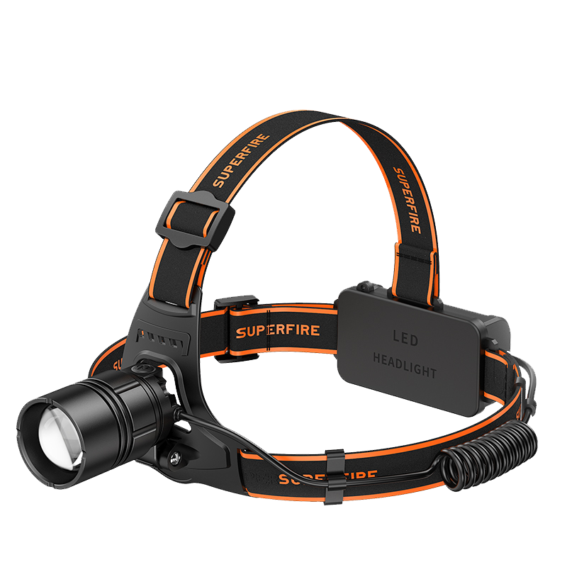 SupFire Headlamp, High Brightness, Long Battery Life, Zoomable, Motion Sensor, Night Fishing, Head-Mounted, Outdoor Work Mining Lamp, Beach Combing Fishing Light