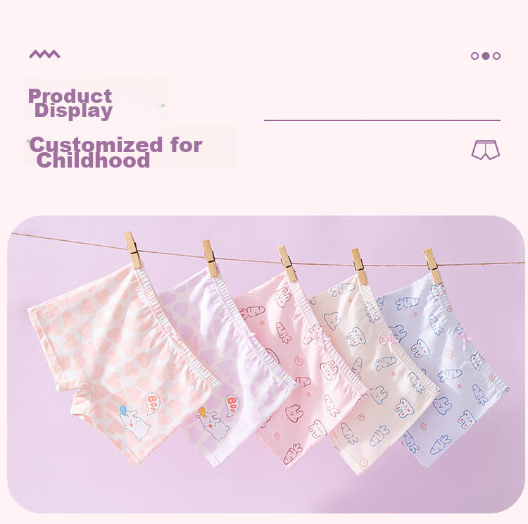 LangSha Girls' Underwear, Children's Antibacterial Panties, Big Kids' A-Class Underwear, Baby And Young Girl Boyshorts, 5-Pack, Size 120 8