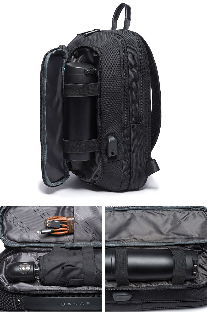 Bange Chest Bag for Men, Travel Shoulder Bag, Business Casual, Multi-Compartment, Large Capacity, Versatile, 11-Inch Tablet Crossbody Bag, Black 18
