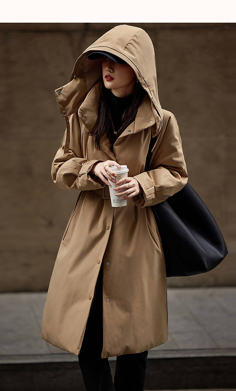Dme [Nordic Cotton Triple Protection] Winter Outdoor Waterproof, Oil-Proof, And Stain-Resistant 90% Duck Down Belt Windbreaker-Style down Jacket for Wome 8