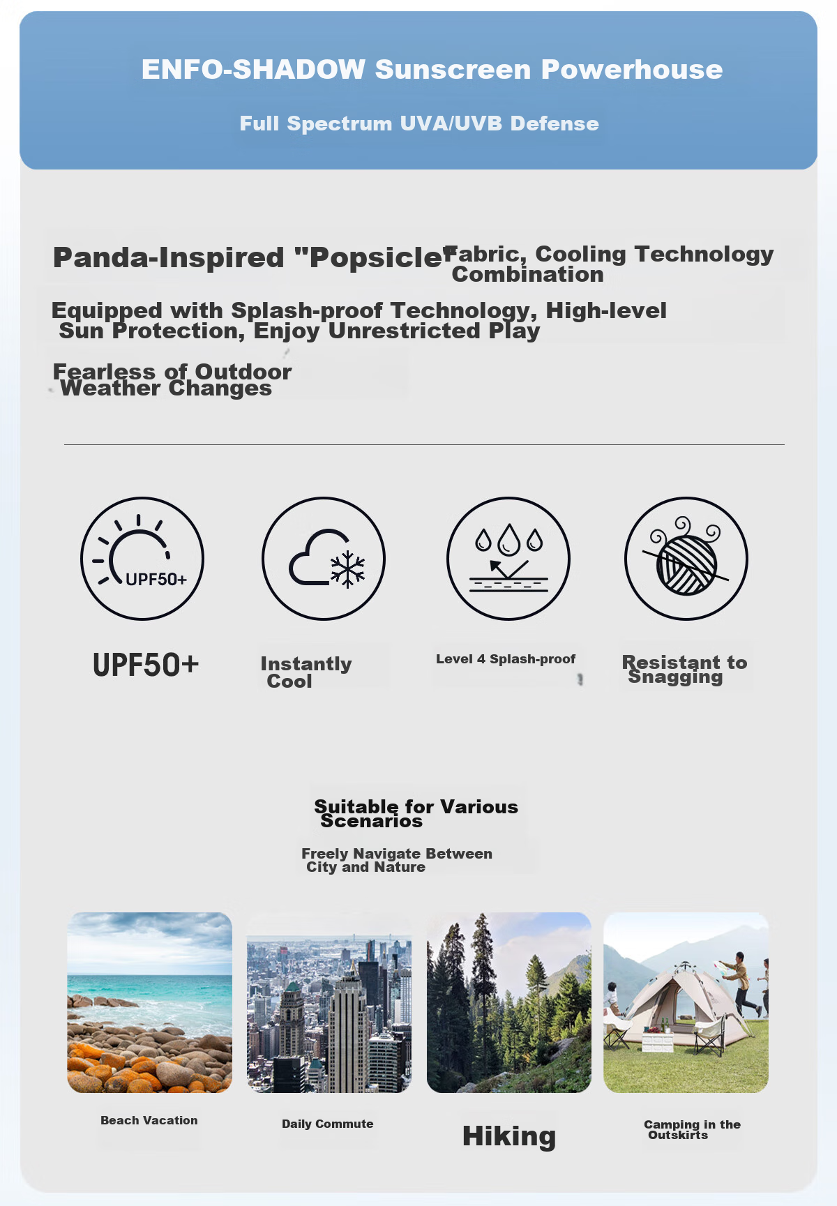 CAMEL Panda Ice Popsicle Sun Protection Clothing for Men, 2024 New Spring And Summer Lightweight Breathable UV Protection Outdoor Cycling Wear 3