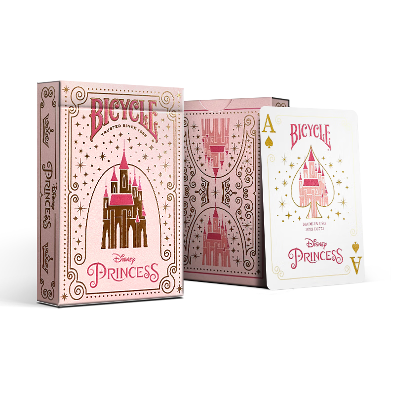 BICYCLE Disney Princess Series Commemorative Playing Cards, Princess (Pink), 1 Deck