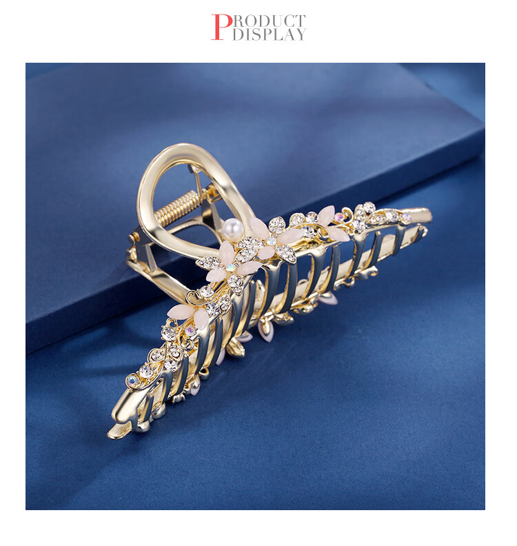 CHIMERA Elegant Hair Claw Clip with Flower And Shark Design, Luxurious Hair Clip for Back of Head, Bun Maker, Mid-Autumn Festival Gift for Wome 5