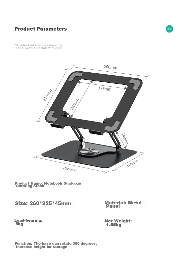 Luwei Adjustable Laptop Stand, Handheld Computer Base, Standing Desk Creative Desktop Suspended Bracket, Suitable for Mac, Lenovo, Huawei, Apple Lifting Stand 10
