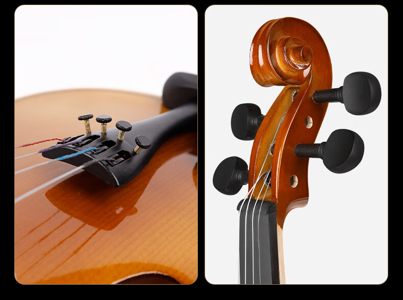 Minsine Handmade Solid Wood Violin 4/4 Size Adult Beginner Student Entry-Level Performance Instrument 16