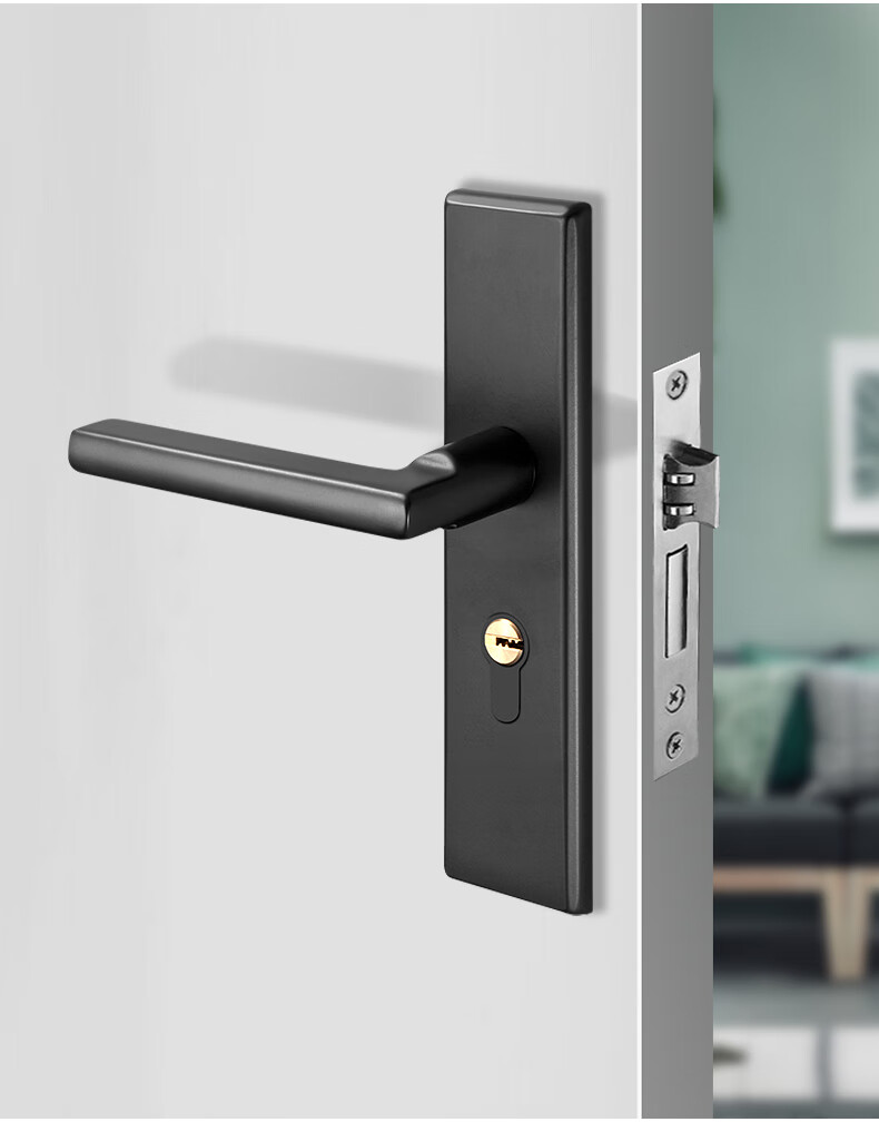 Fly.Globe Door Lock, Interior Bedroom Door Lock, Anti-Theft Stainless Steel Lock, Solid Wood Door Handle K170 7