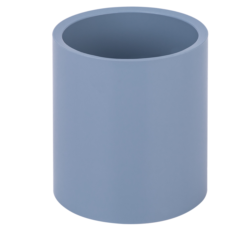 Deli Thickened Round Office Pen Holder, ABS Material, Double-Layer Design, Cushioning Pad inside, Desktop Organization And Storage, Simple Style, Glass Blue, Add-On Item, NS023