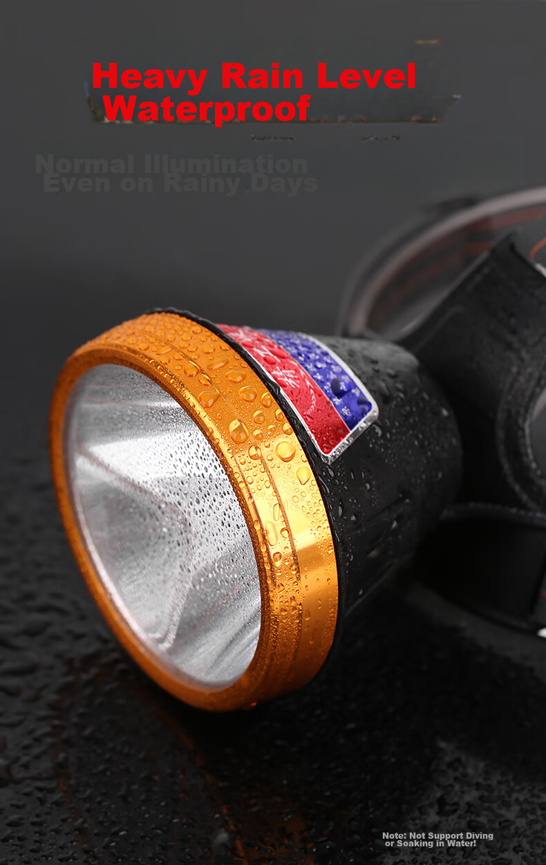 Guangmingdajiang High-Brightness Rechargeable Headlamp for Fishing, Long-Range, Long Battery Life, Outdoor Emergency Lighting G18 White 15