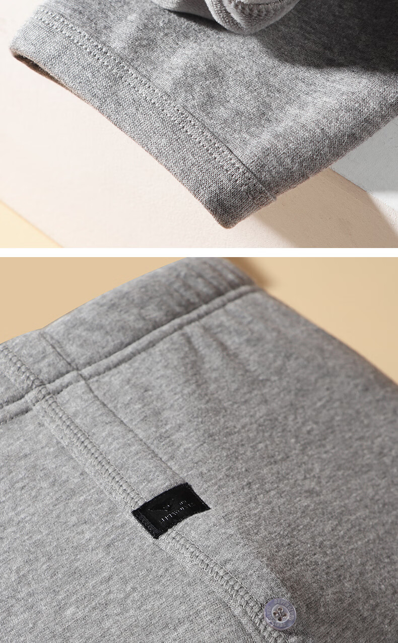 SEPTWOLVES Upgraded Double Warmth Men's Thermal Pants Autumn Winter Fleece Lined Thickened Thermal Underwear Cold Resistant Cotton Pants 1
