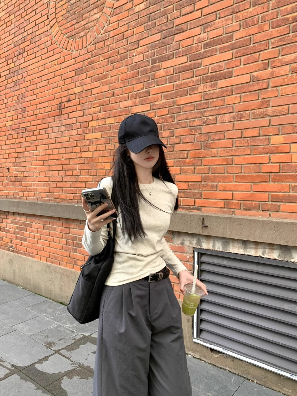 NOMe Long-Sleeve T-Shirt for Women, New Early Autumn Style, Slim-Fit Ribbed Inner Layer, Korean-Style Regular Shoulder Top, White, Size S 8