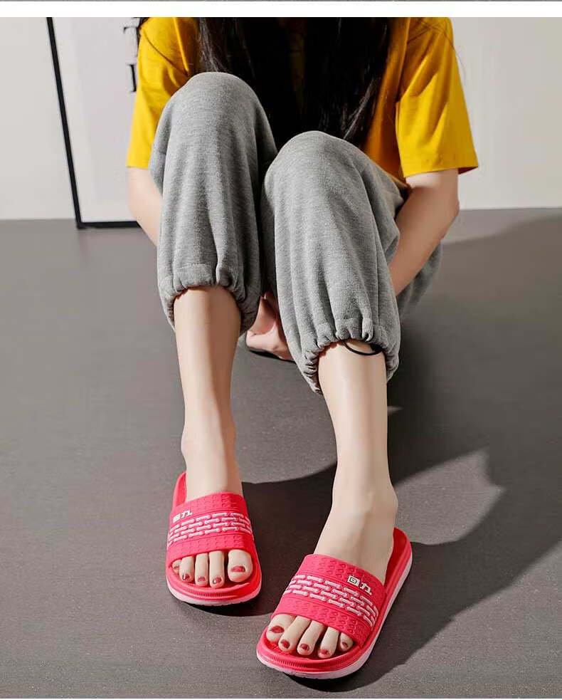 Warrior Solid Color Simple Couple Slippers Bathroom Indoor Outdoor Fashion Durable Soft Sole Outdoor Beach Sandals Men's HL01801 Black Size 41 11