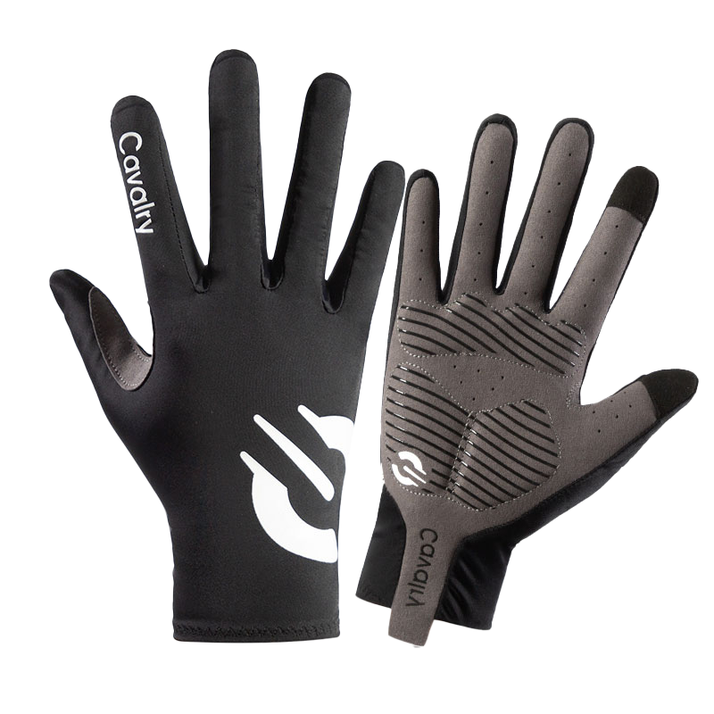 CAVALRY Bicycle Gloves, Windproof Full-Finger Mountain Bike Road Bike Shock-Absorbing Touchscreen Gloves, for Men And Women, Spring Autumn Outdoor Sports Fitness Gloves, Cycling Equipment, Black L Size
