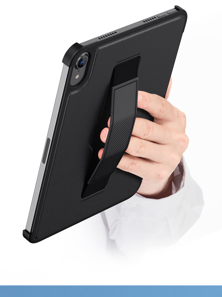 ESCASE IPad Mini 7 Case, IPad Mini 6 Protective Cover, Handheld Apple Tablet Computer, Apple Cooling Stand, Slim Shockproof Extendable Elastic Band - Black 3