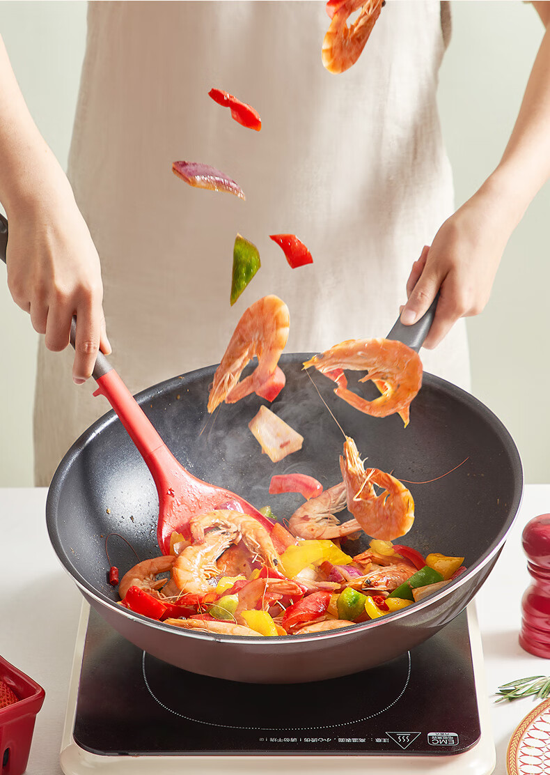 SUPOR Non-Stick Wok, Flat-Bottom Frying Pan for Stir-Frying And Steak Cooking, Low Smoke, 28cm, Gas Stove Specific, EC28JYJ02-N 7