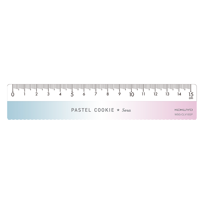 KOKUYO 15CM Wave Ruler for Students, Office Use, And College Entrance Exams, Transparent Graduated Ruler, Acrylic Ruler, Starry Sea Green Pink, WSG-CLV15GP