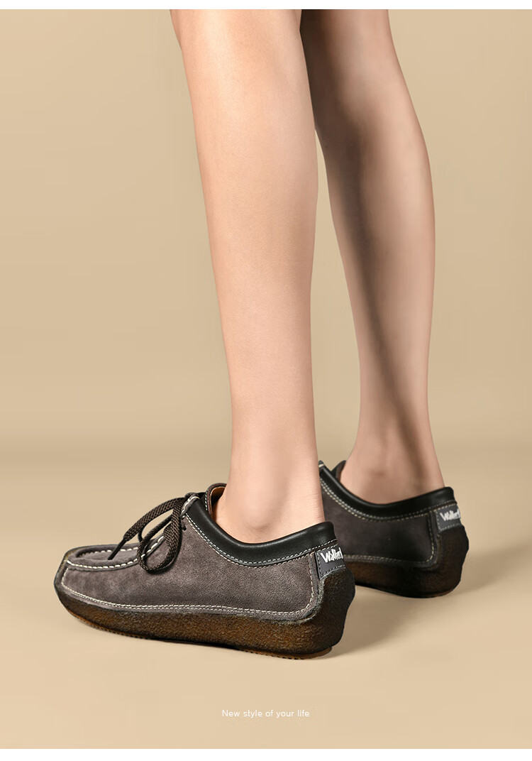 Walker Shop Aokasuo Women's Walking Shoes, Flat Leather Loafers, Comfortable Mom Casual Peas Shoes M012001 16