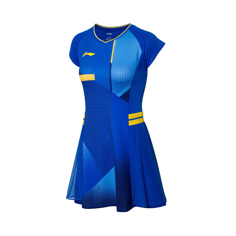 李宁女装裙子羽毛球系列女子速干凉爽运动裙子askr016晶蓝色3xxl