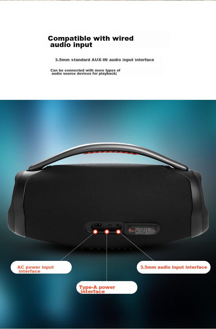 JBL BOOMBOX3 Portable Bluetooth Speaker, Outdoor Square Dance Loudspeaker, IP67 Dust And Water Resistant, HiFi Desktop Speaker 4, Black 8