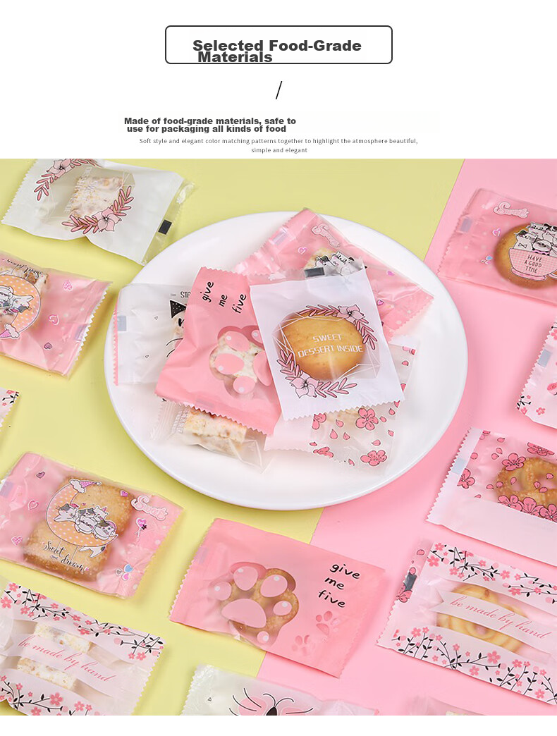 PAPAROTTY Snowflake Crisp Packaging Bag Sealing Machine, Homemade Candy Handmade Nougat Cookie Packaging Bag, 7*10CM 2