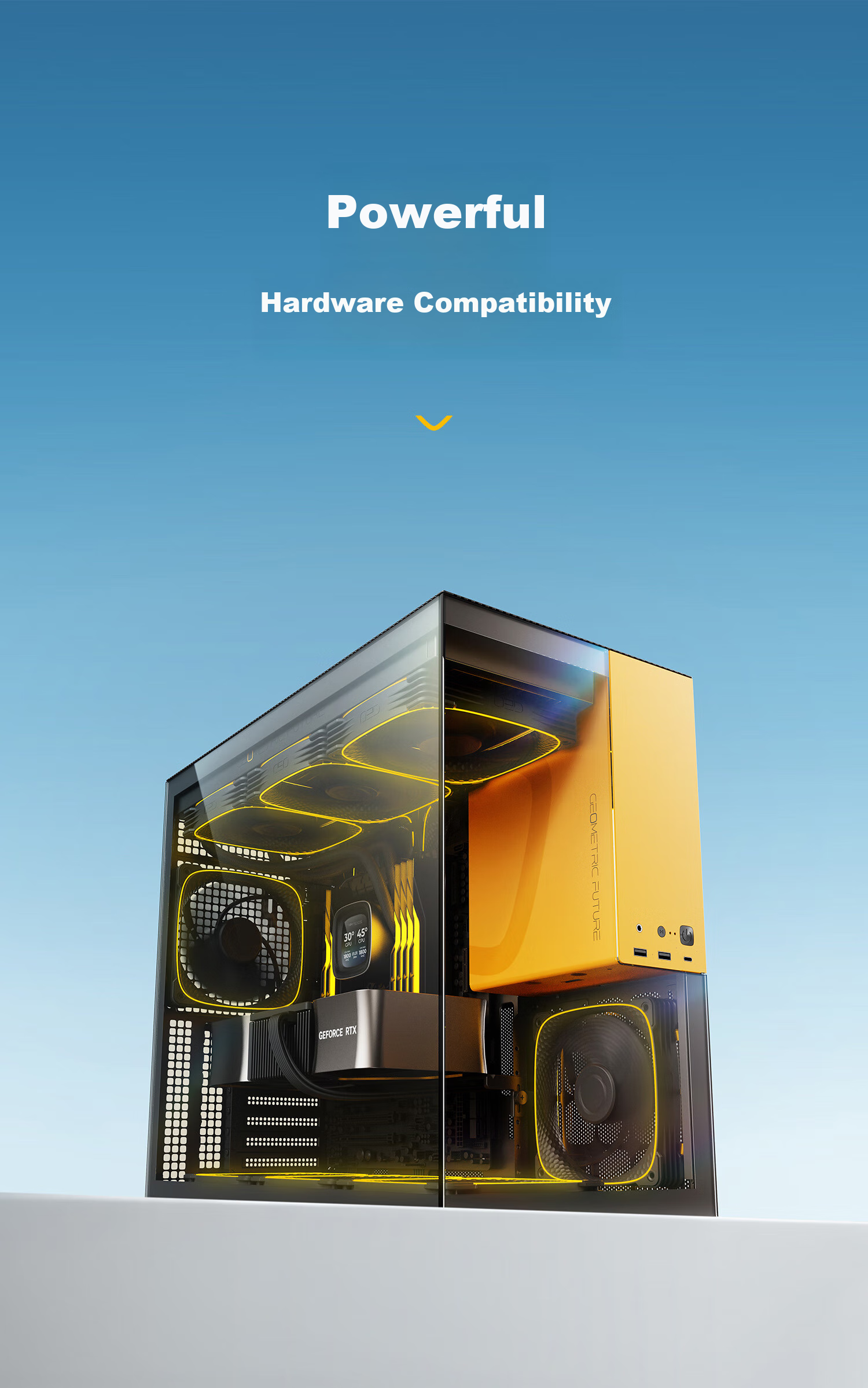 GeometricFuture Model5 Wukong Computer Case, Pure White (Supports EATX Motherboard, 50 Series Graphics Card, 420/360 Radiator, Panoramic Case, Type-C Interface) 4