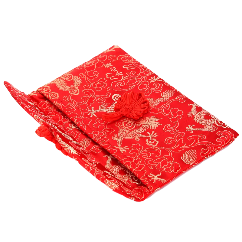 Jingtang Fabric Red Envelope Wedding Supplies Horizontal Chinese Dragon Design for Ten Thousand Or One Hundred Yuan Bills, New Year And Housewarming Gift, Brocade