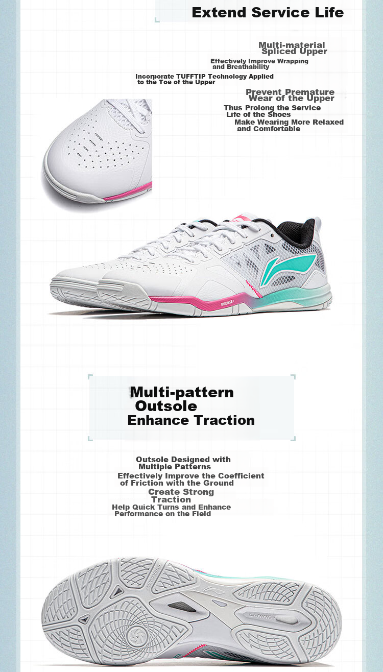 Li-Ning Table Tennis Shoes, Sports Shoes for Men And Women, Badminton Shoes, Non-Slip, Breathable, Eagle Eye 2.0, 027-2, Size 44 17