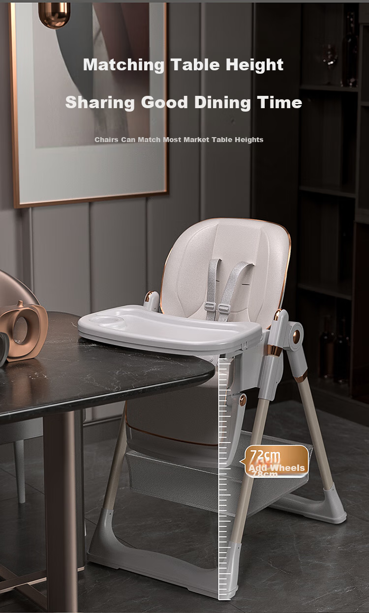 Hilibab Baby High Chair, Infant Dining Chair, Foldable And Portable, Multifunctional with Adjustable Backrest, Suitable for Learning to Eat And Sit 8