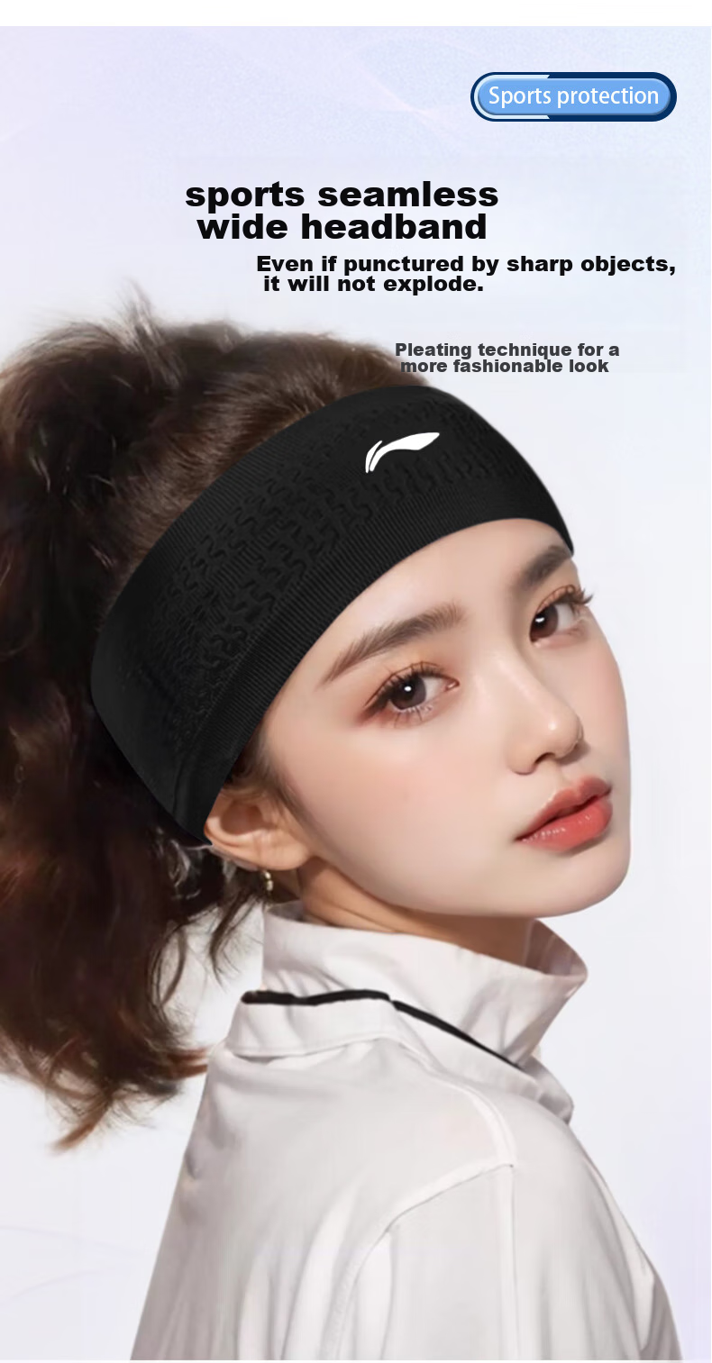 Li-Ning Sports Headband for Women, Sweat-Absorbing Forehead Band for Men, Running Sweat-Guiding Band, Antiperspirant Headband, Hair Tie, Head Wrap 4
