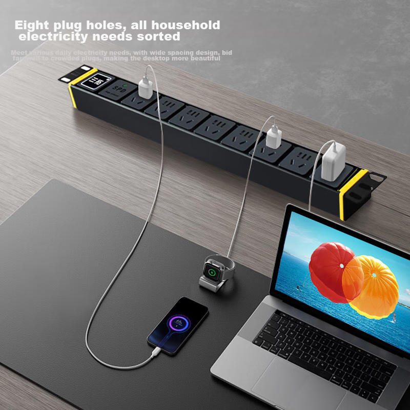 Santuo PDU Cabinet Power Socket, 8-Outlet 10A Power Strip with Switch, New National Standard High-Power Industrial Server Room Cabinet Dedicated Multifunctional Power Strip TS8012 4