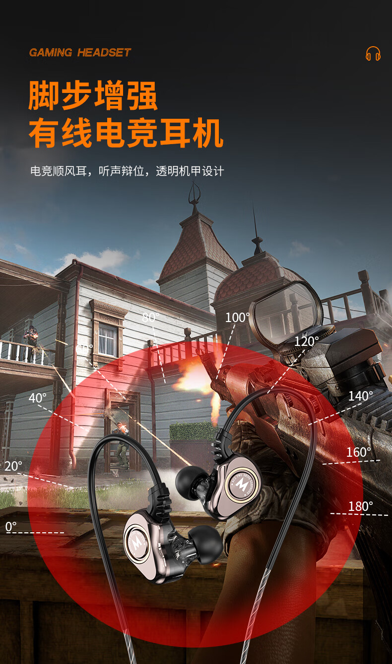 Bkayp Wired Gaming Headphones with Type-C Connector, In-Ear Design for Esports, Suitable for PUBG, Honor of Kings, Gunfight, Computer And Mobile Phone Use, Sleep Mode, Noise Cancellation, Music And Calls Compatible with Apple And Android Devices 4