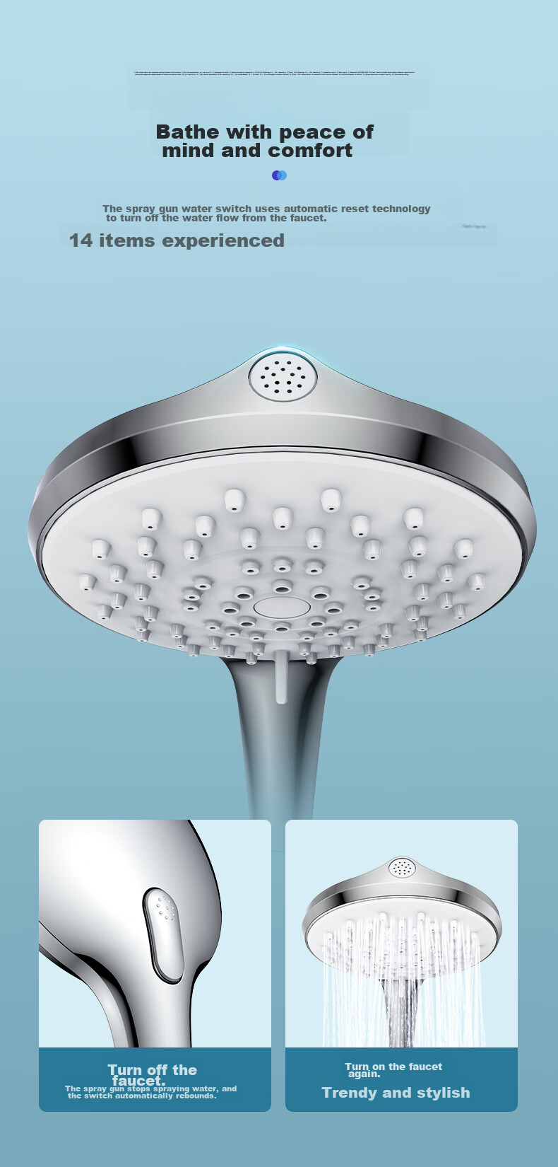 MICOE Pressurized Shower Head, High-Pressure Bathroom Shower Gun, Gray Lotus Head Handheld Shower, M-HS18Q 9
