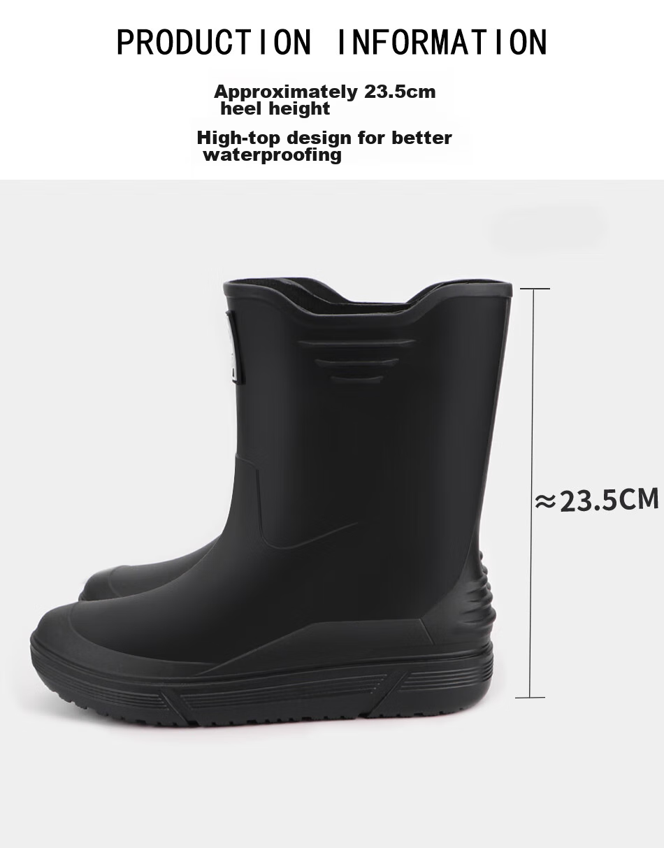 SooGree Rain Boots for Men, Mid to High Top, Spring And Summer Waterproof Beach Shoes, Wear-Resistant Fishing Delivery Work Safety Rubber Boots 6