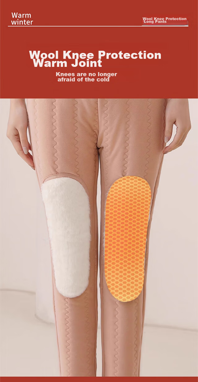 LangSha Wool Thermal Pants for Women, Outdoor Wear, Winter, Extra Thick, Cold-Resistant, Knee Protection for Northeast China, Thick High-Waist Large Size Cotton Pants, Base Layer Pants 10