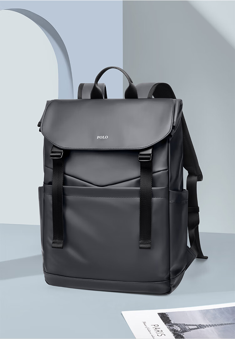 POLO Backpack for Men, Lightweight Travel Bag with Flip Cover, 16/17.3-Inch Laptop Bag, Business Trip Bag 19