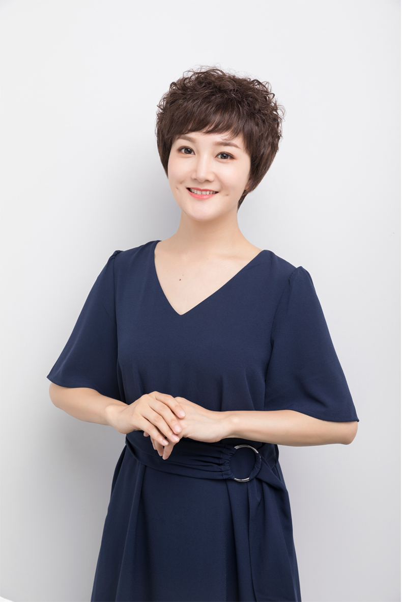 Baisitang Women's Short Wig, Real Hair Wig Set, Natural Full Head Wig for Middle-Aged And Elderly Mothers, Short Curly Hair to Cover Gray 2