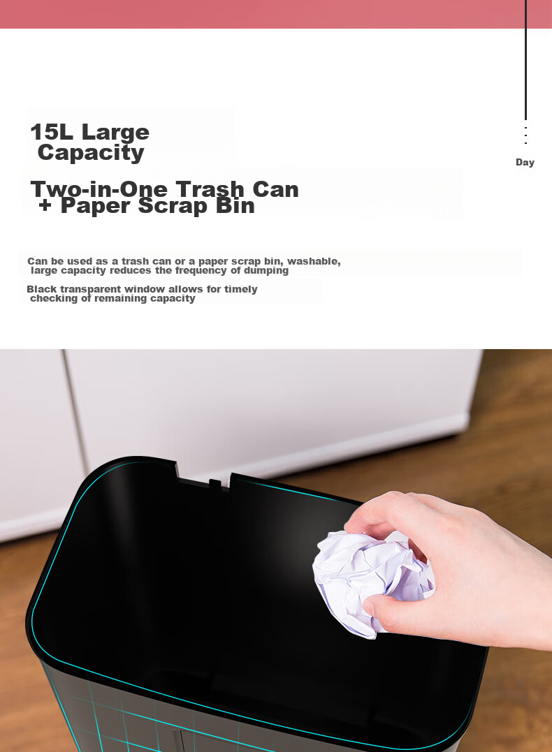 Deli Paper Shredder, Level 4 Security, Single Pass 6 Sheets, 5-Minute Continuous Shredding, Small Home And Office Document Shredder, 15L Capacity, with Staple Shredding, 33088 15