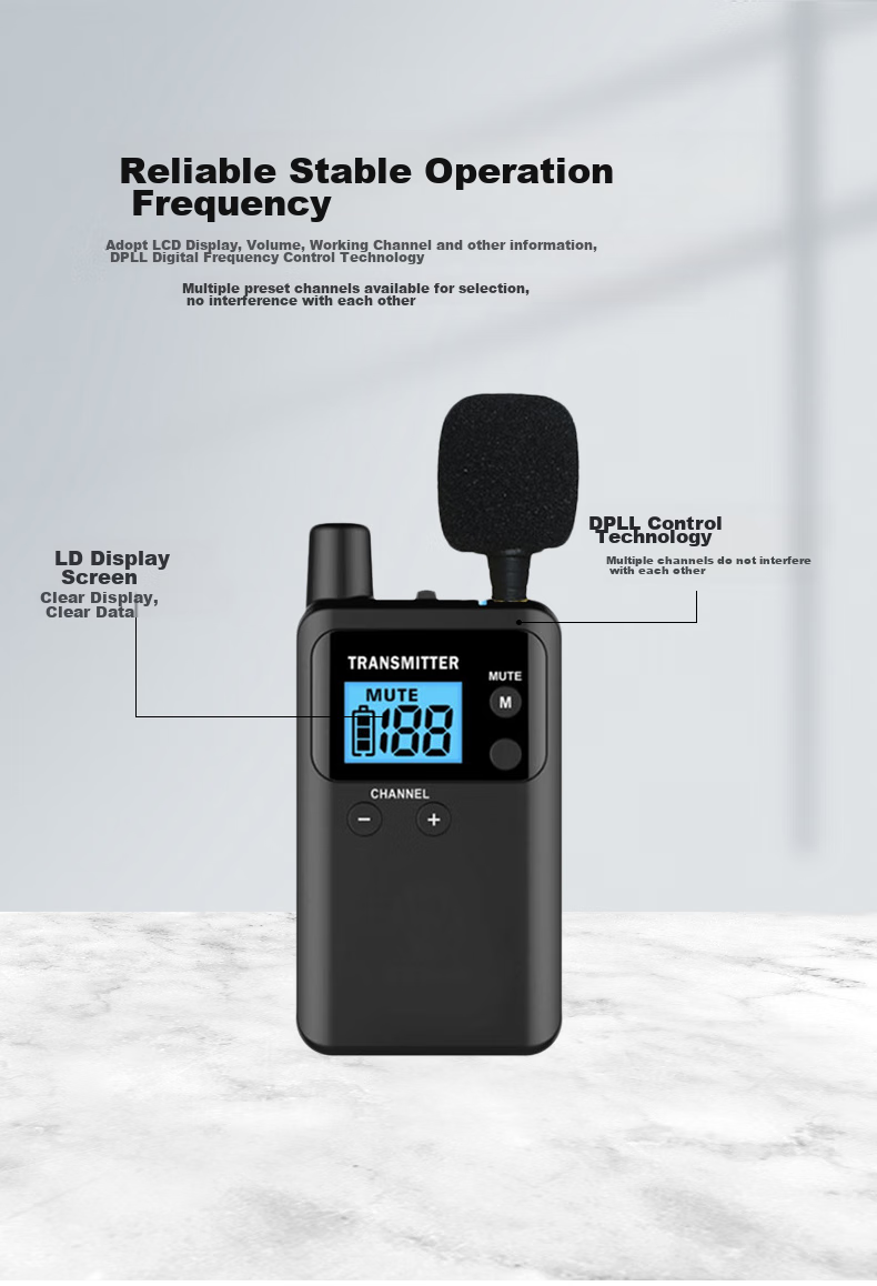 Bcity Wireless Tour Guide System for Factory Tours, Reception Interpretation, And Group Guiding 711R Tour Guide Multi-Channel Wireless System for up to 20 People 9