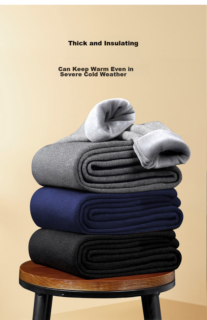SEPTWOLVES [Ultra Soft Fleece] Thermal Underwear for Men, Autumn And Winter Fleece-Lined Thick Long Johns, Warm Base Layer, Heat-Generating Breathable Cotton Pants 7