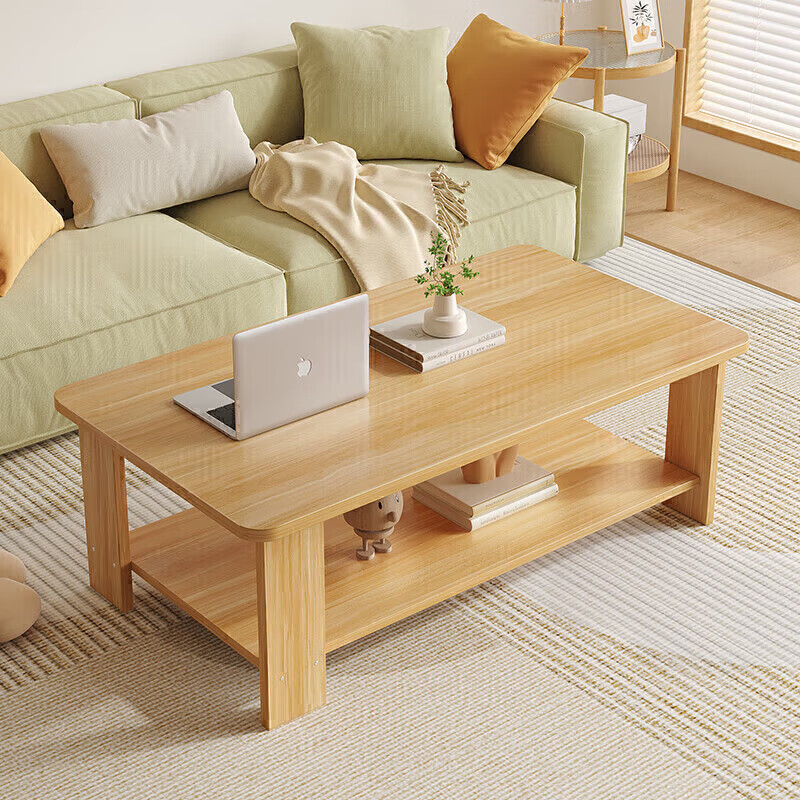 Gupujia Coffee Table, Simple Modern Sofa Side Table with Storage, Double-Layer Small Tea Table for Small Apartments And Balcony