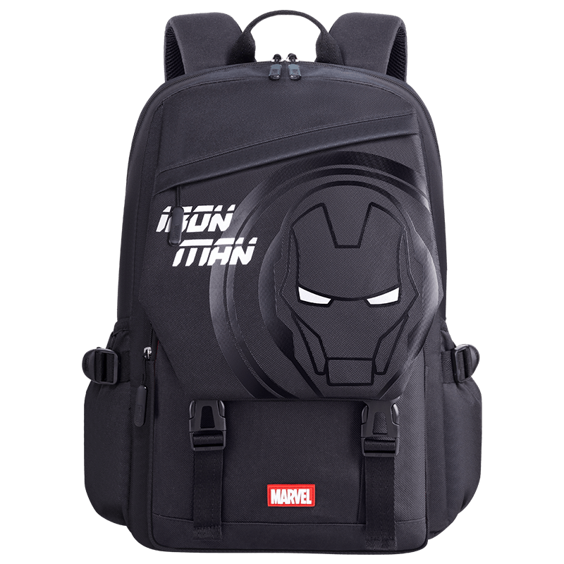 Disney Backpack for Middle And High School Students in Grades 4-6, Ultra-Lightweight, Reduced Burden, 28L Large Capacity, Boys' Student Backpack, Iron Man Design, Black Color