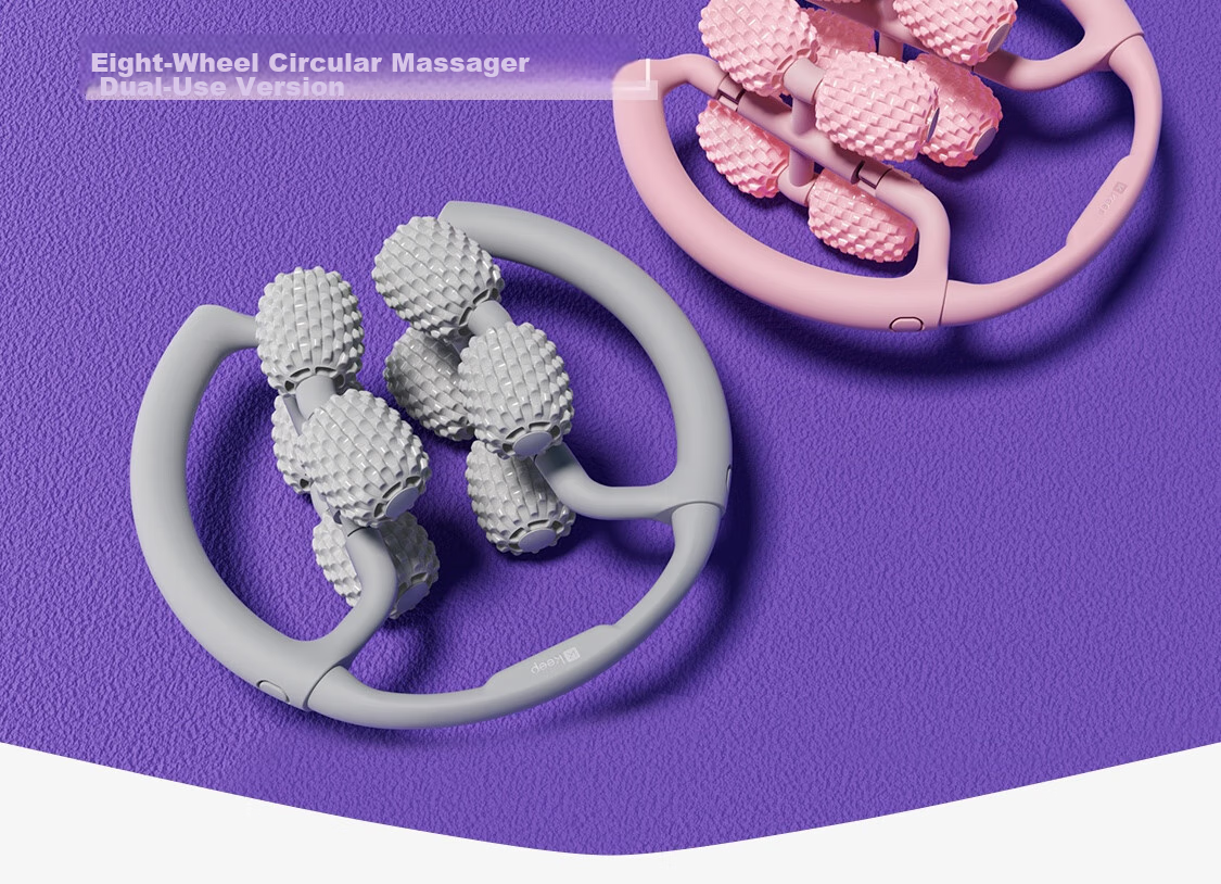 Keep 8 Detachable Circular Massage Roller for Thighs And Calf, Leg Slimming Device, Muscle Relaxation Foam Roller, Cherry Blossom Pink 8
