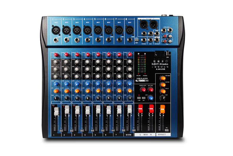 SAST K88 Professional 8-Channel Mixer for Stage Performances And Conference Rooms with Bluetooth, Reverb Effects, MP3 Multi-Functional Audio Control Console 14